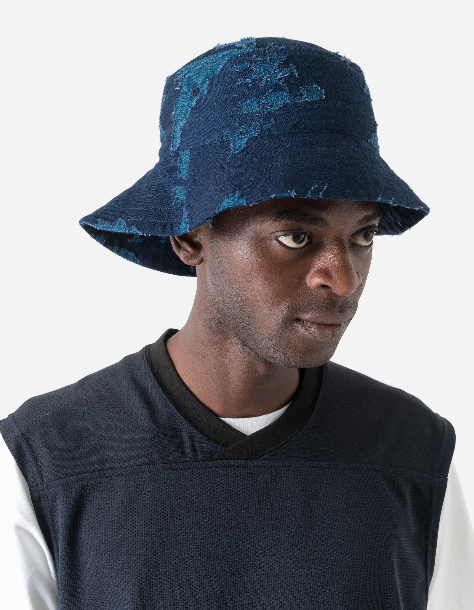 7571 Bonsai Indigo Asym Bucket Hat Indigo