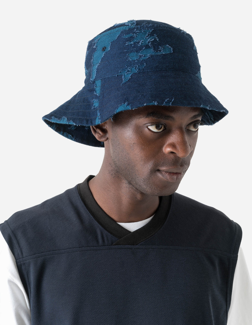 7571 Bonsai Indigo Asym Bucket Hat Indigo