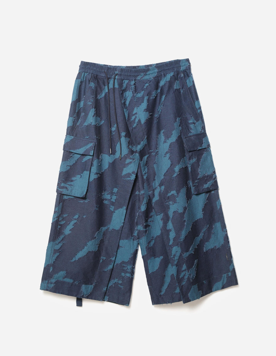 7573 Hakama Crossover Cropped Pants Indigo