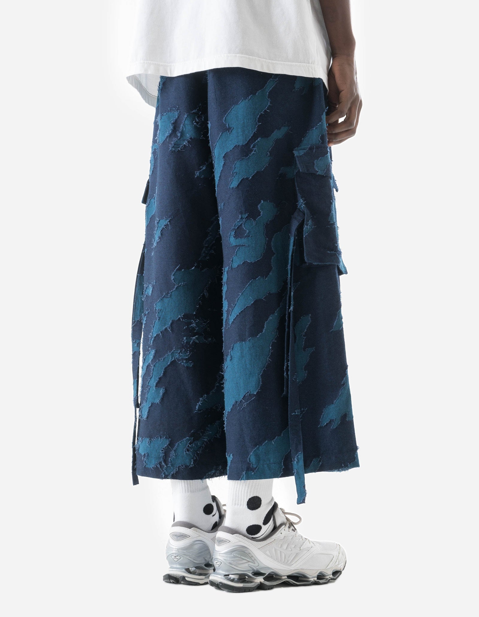 7573 Hakama Crossover Cropped Pants Indigo