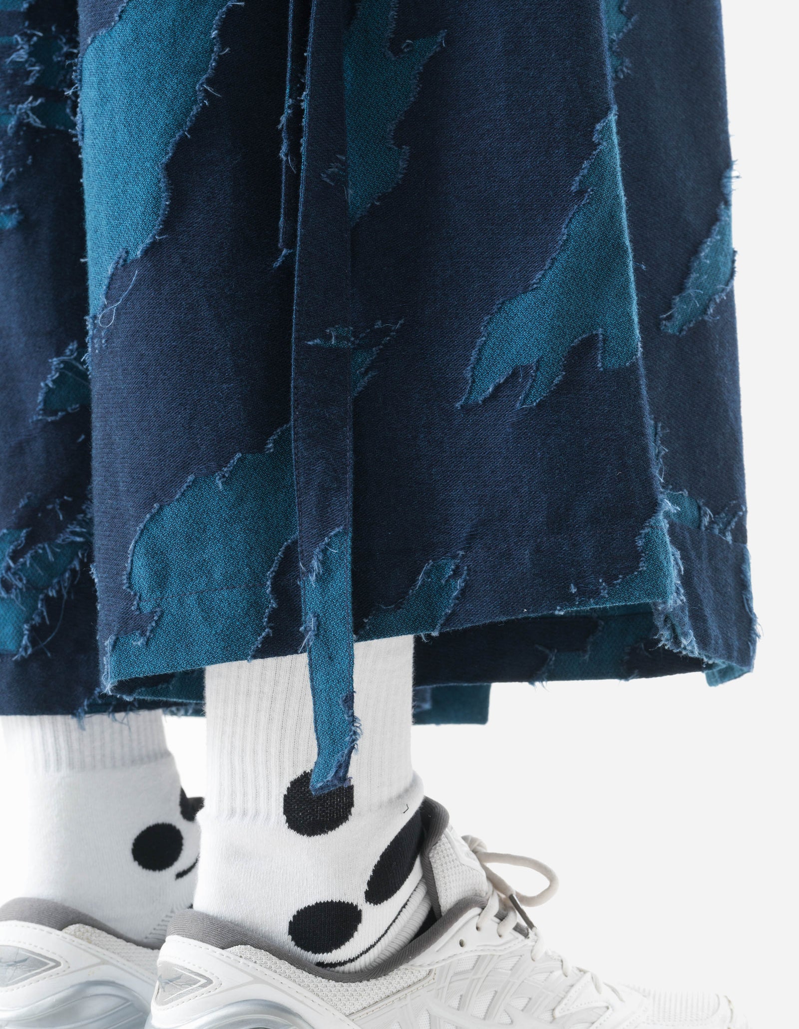 7573 Hakama Crossover Cropped Pants Indigo