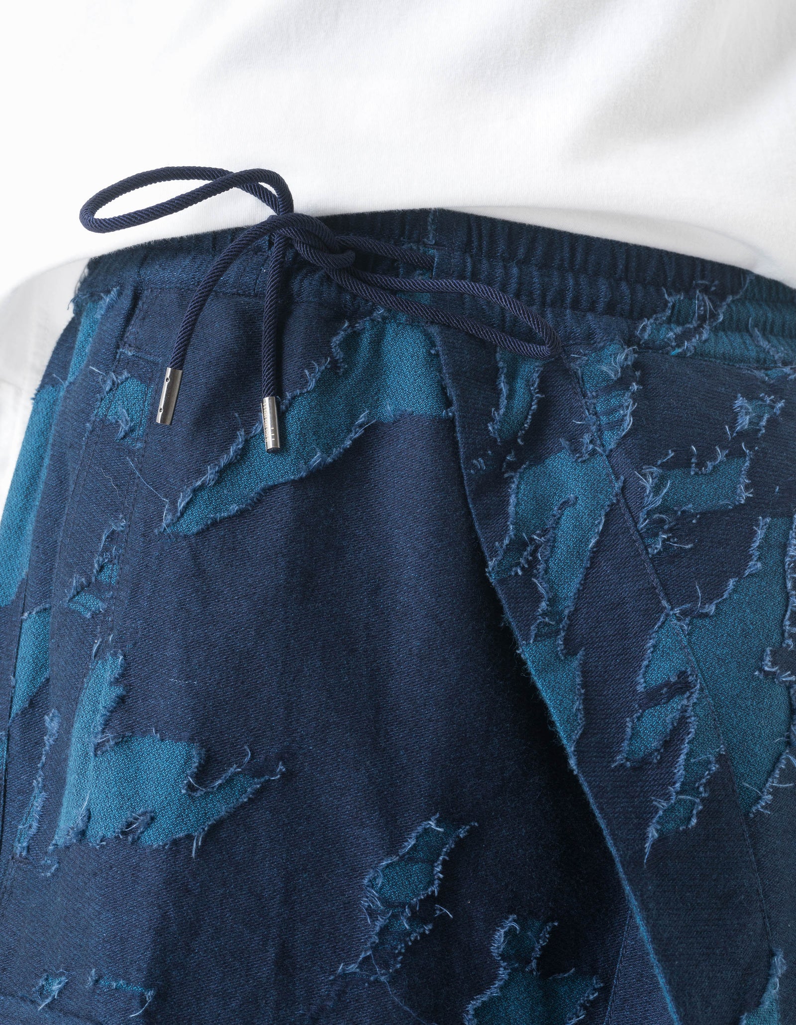 7573 Hakama Crossover Cropped Pants Indigo