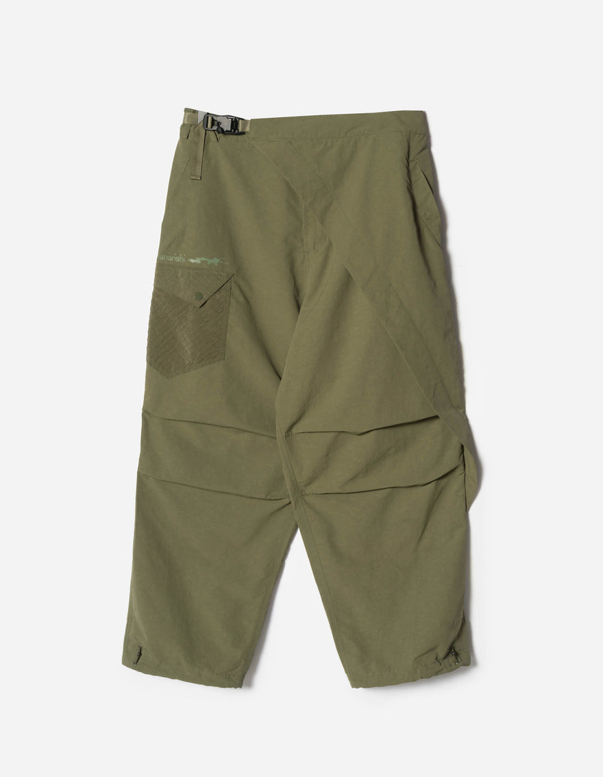 7579 DWR Hemp Asym Hakama Pants Olive OG-107F