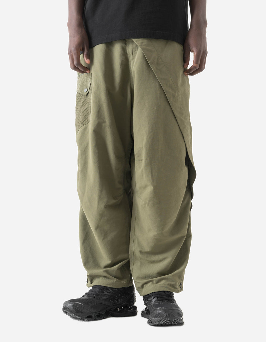 7579 DWR Hemp Asym Hakama Pants Olive OG-107F