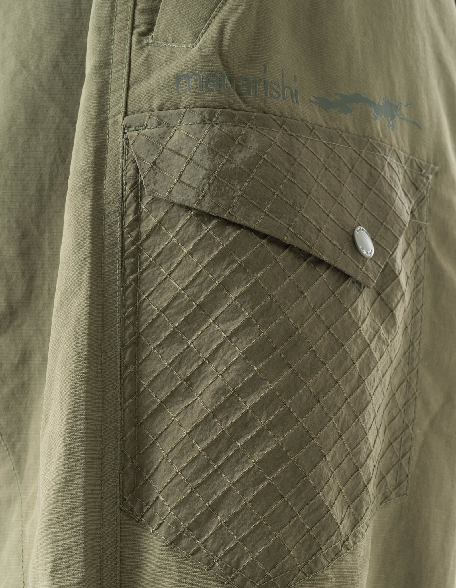 7579 DWR Hemp Asym Hakama Pants Olive OG-107F
