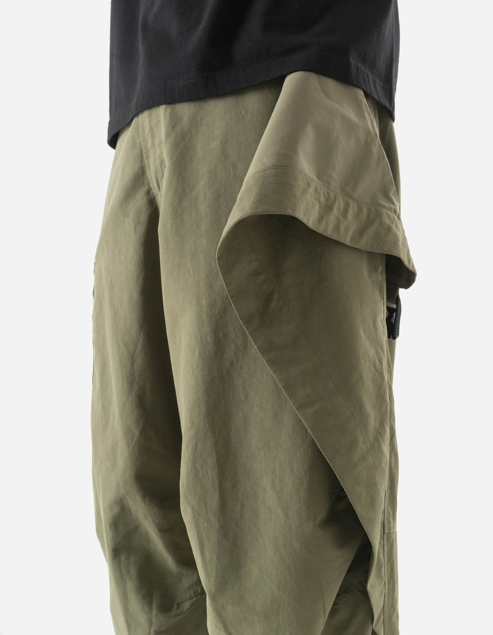 7579 DWR Hemp Asym Hakama Pants Olive OG-107F