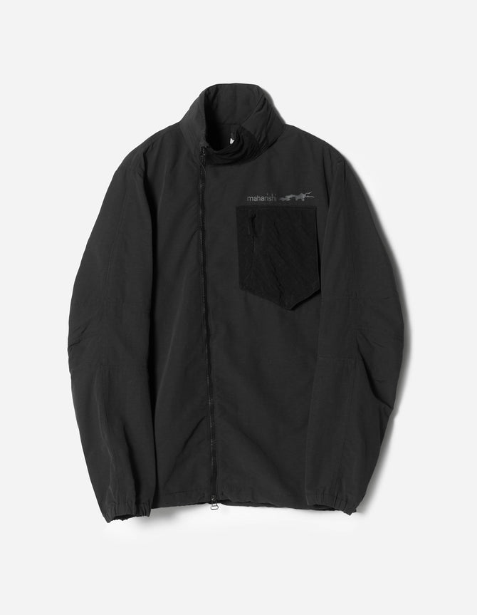 7580 DWR Hemp Asym Wind Breaker Black