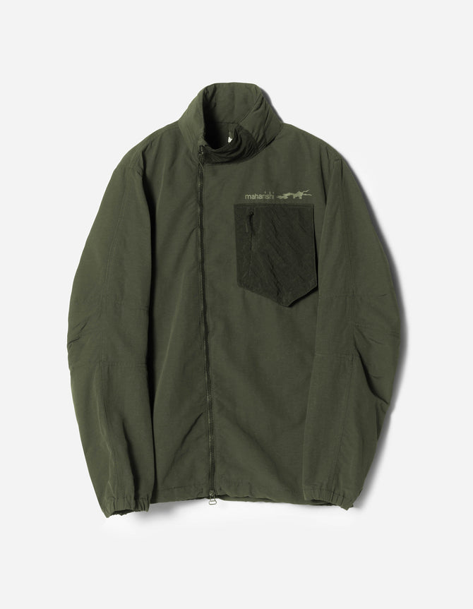 7580 DWR Hemp Asym Wind Breaker Olive OG-107F