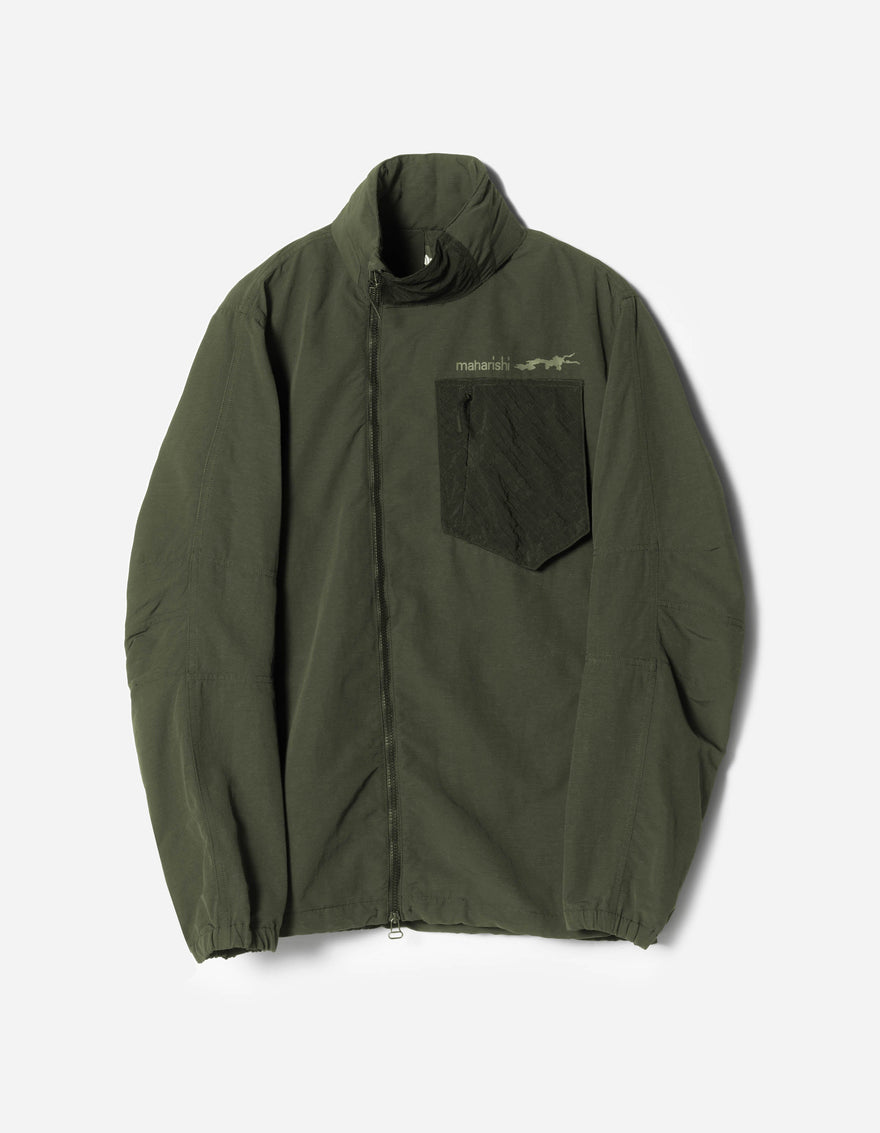7580 DWR Hemp Asym Wind Breaker Olive OG-107F