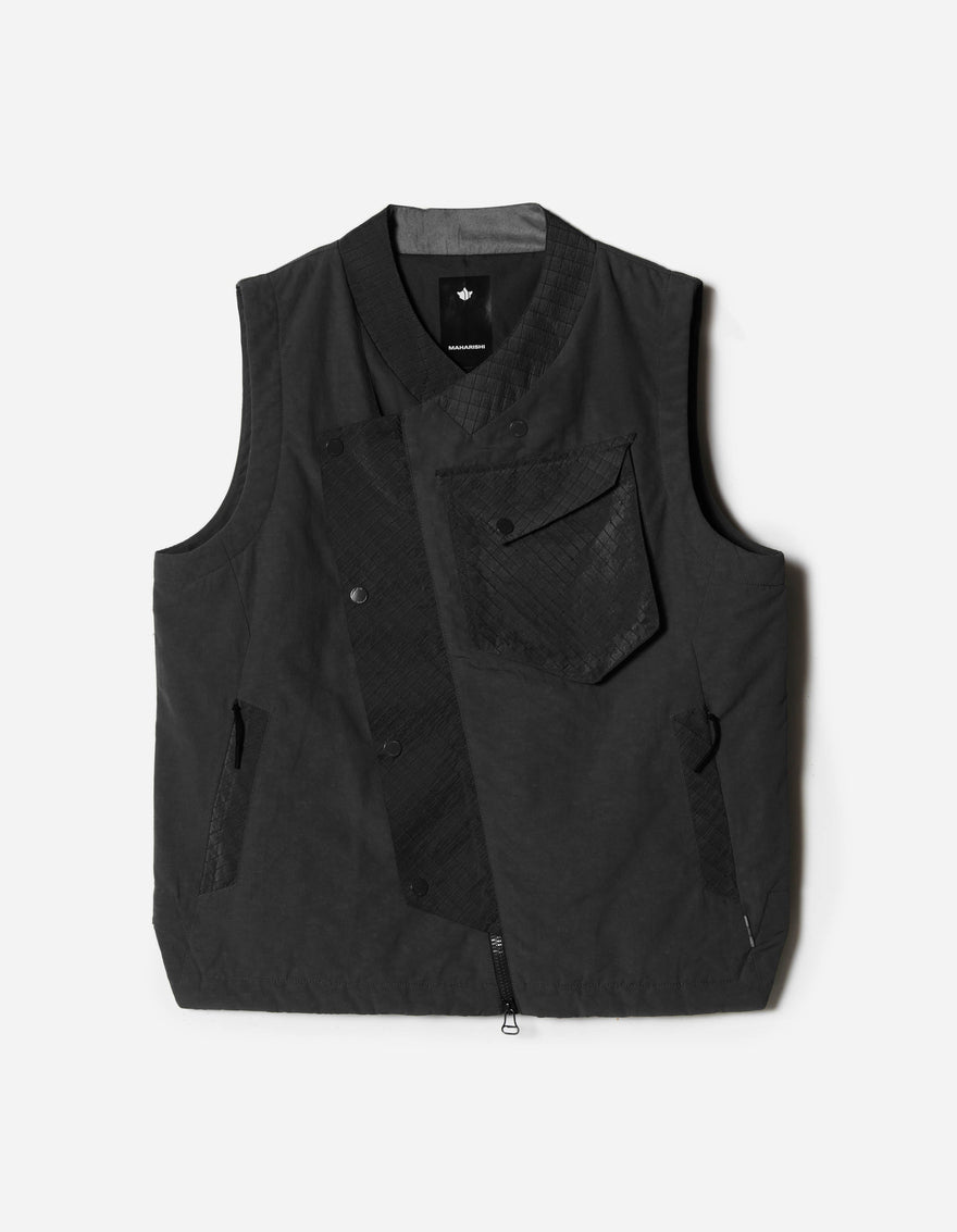 7581 DWR Hemp Light Padded Asym Vest Black