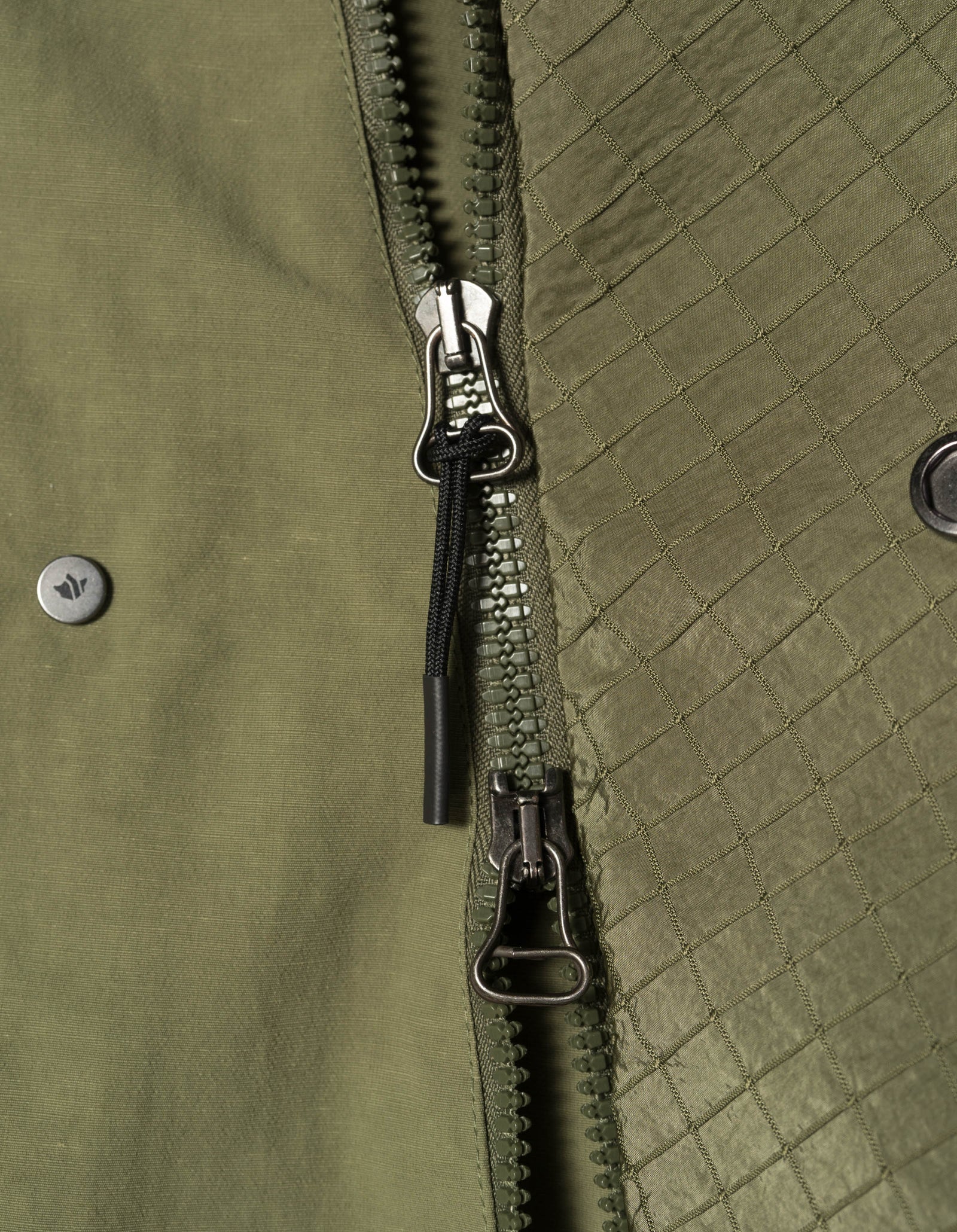 7581 DWR Hemp Light Padded Asym Vest Olive OG-107F