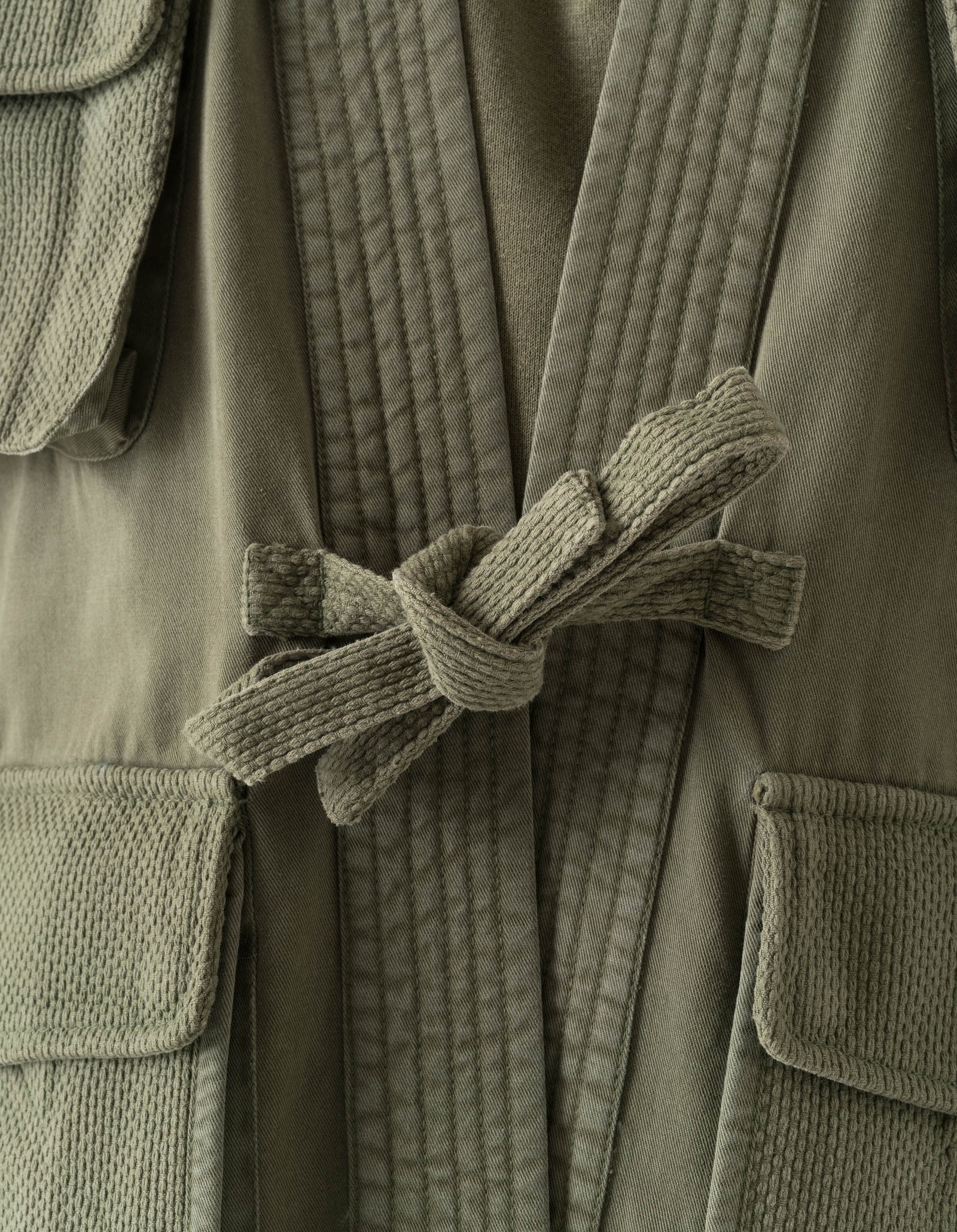 7585 Sashiko Jungle Kimono Olive