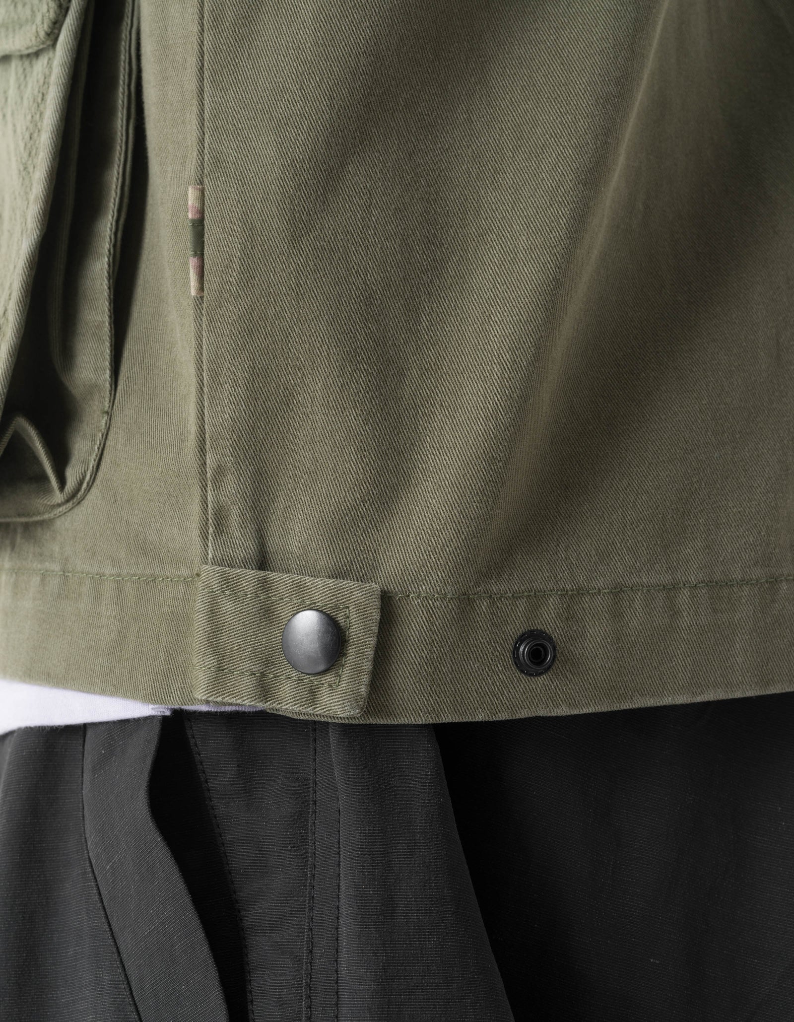7585 Sashiko Jungle Kimono Olive