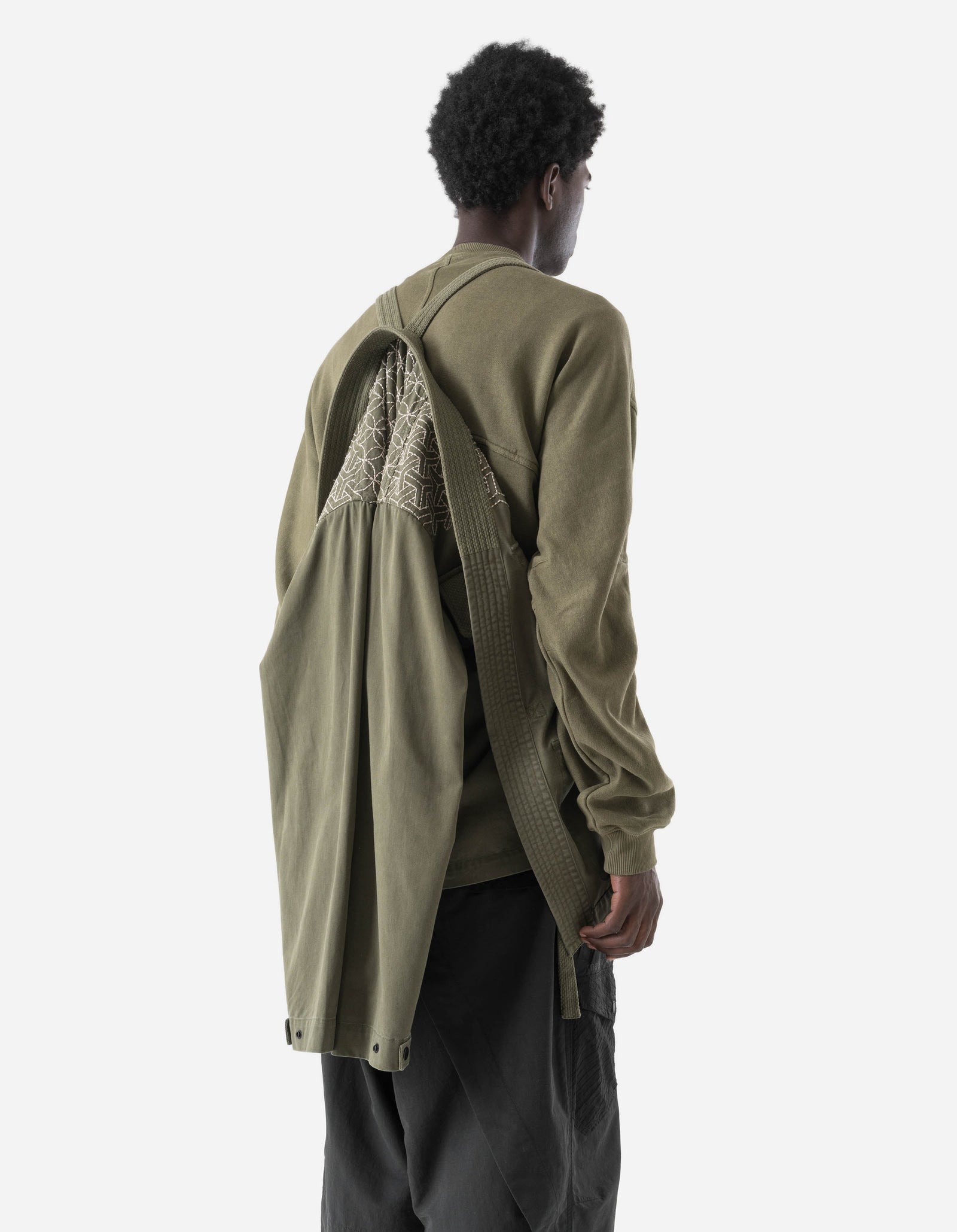 7585 Sashiko Jungle Kimono Olive