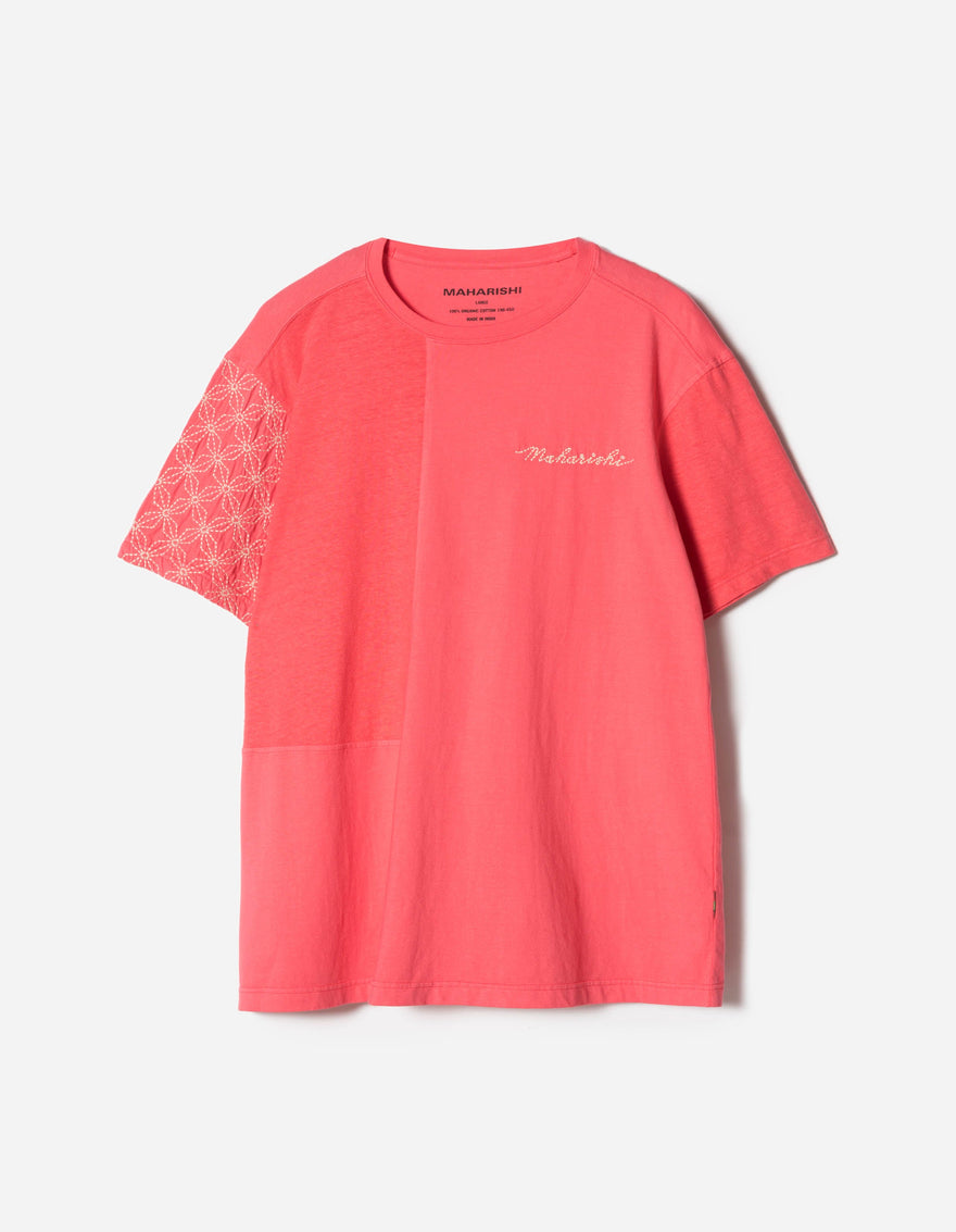 7586 Sashiko S/S T-Shirt Cerise
