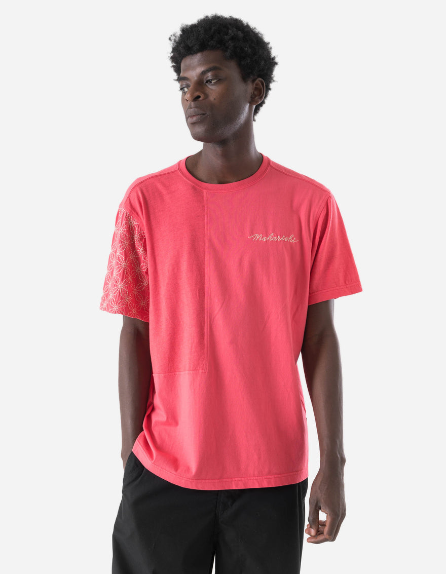 7586 Sashiko S/S T-Shirt Cerise