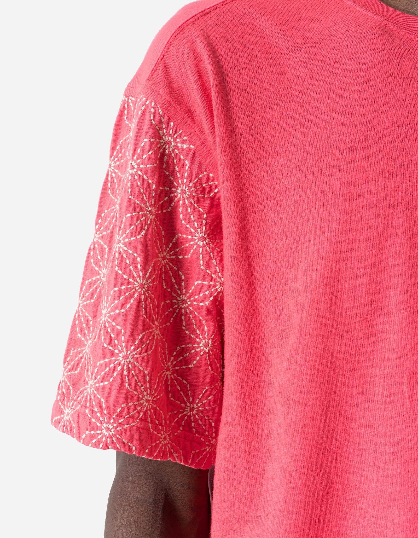 7586 Sashiko S/S T-Shirt Cerise