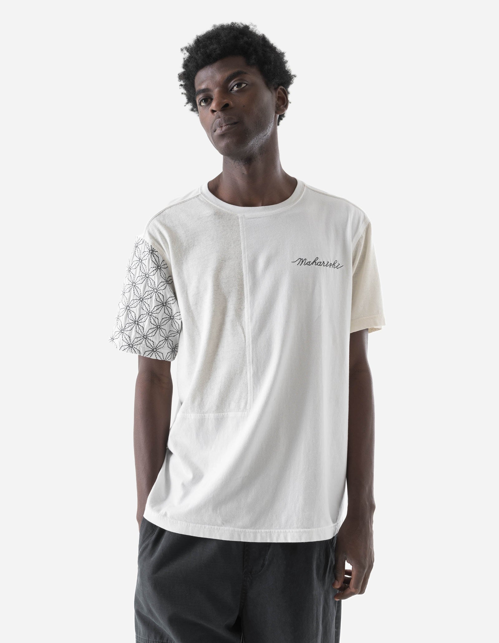 7586 Sashiko S/S T-Shirt White