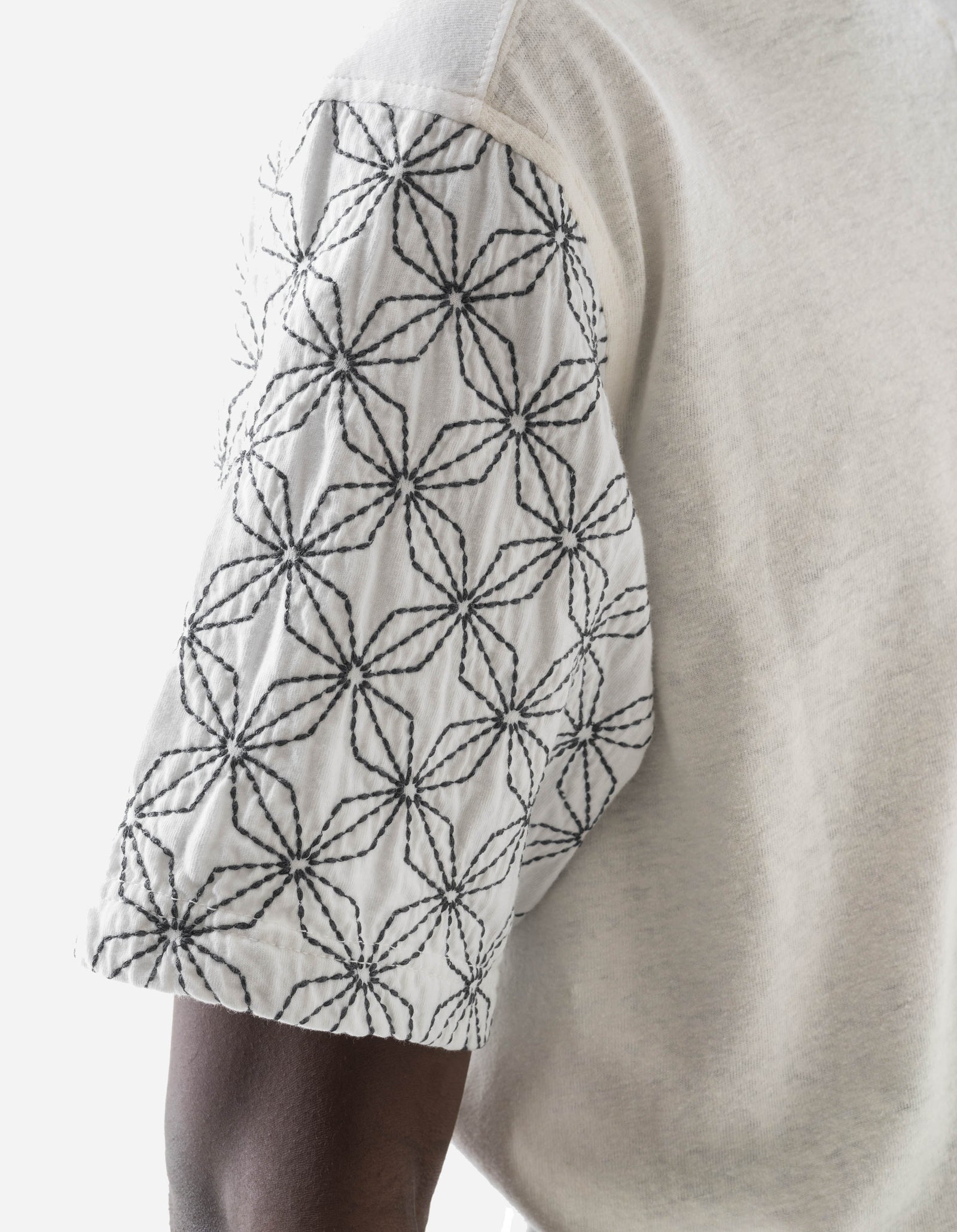 7586 Sashiko S/S T-Shirt White