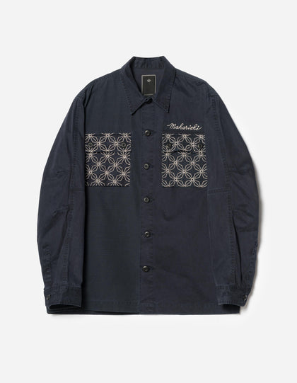 7595 Sashiko Utility Shirt Navy