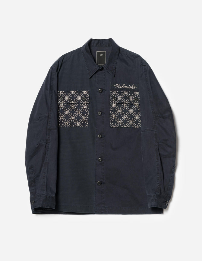 7595 Sashiko Utility Shirt Navy