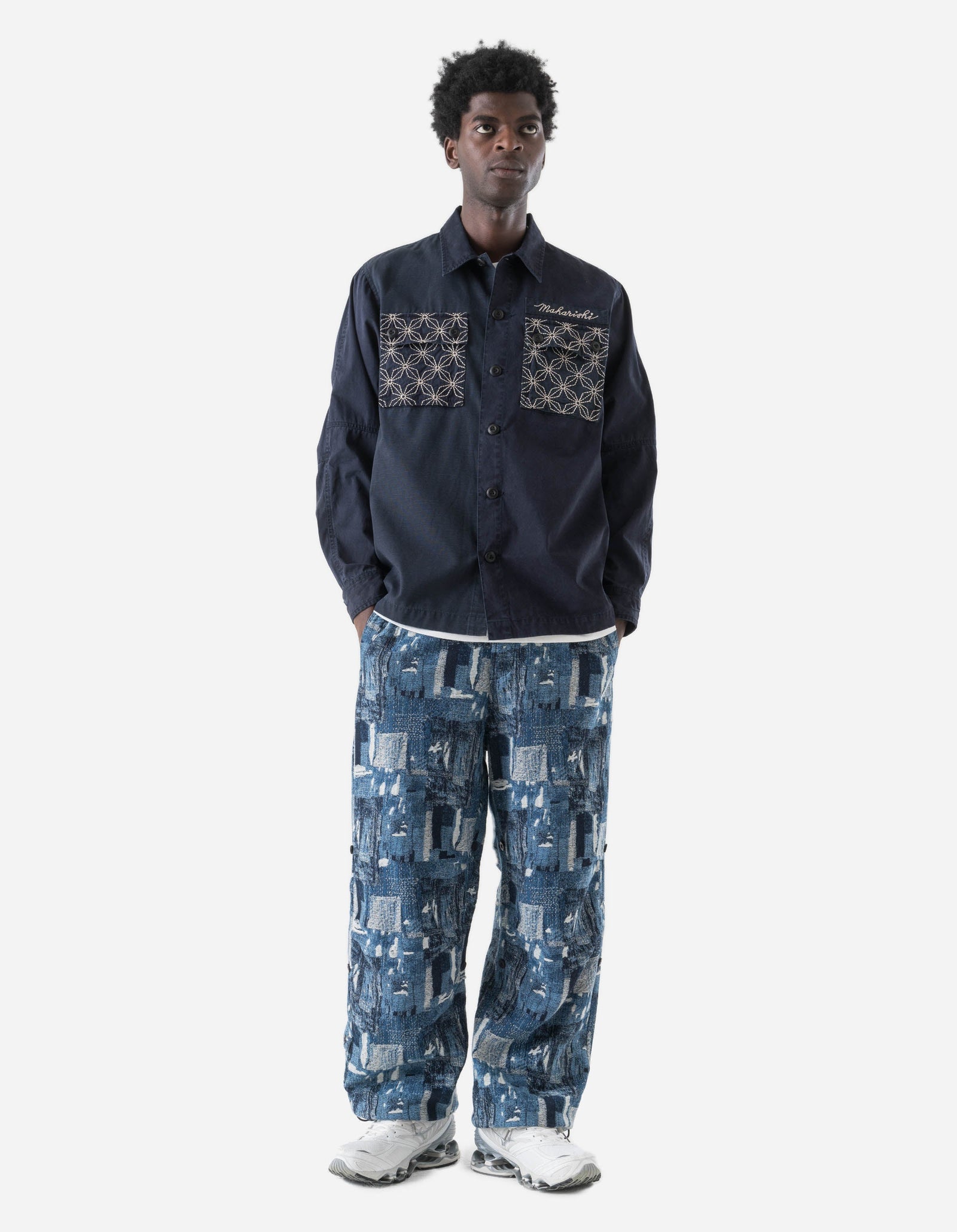 7595 Sashiko Utility Shirt Navy