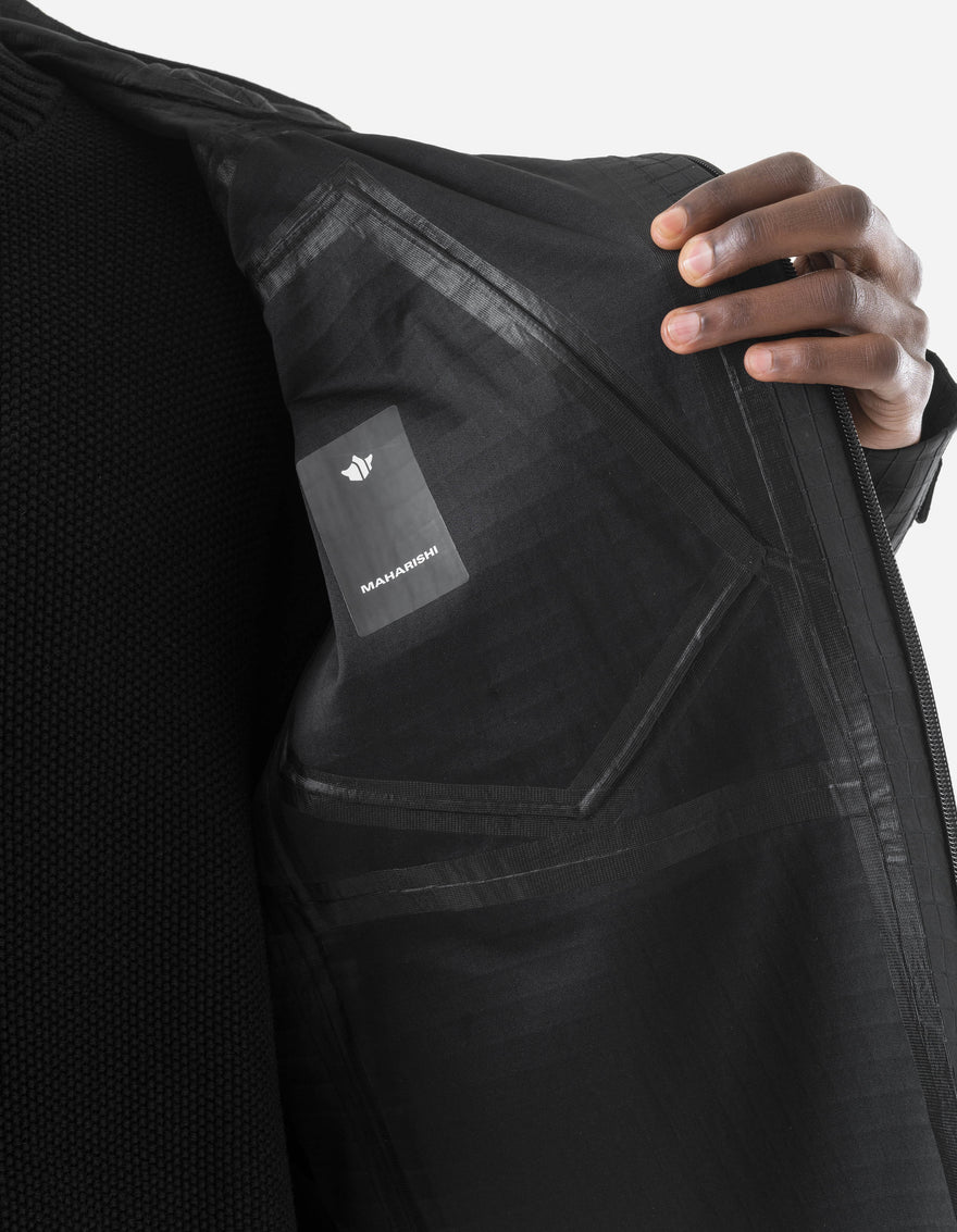 7610 Recycled Nylon Asym Storm Parka Black