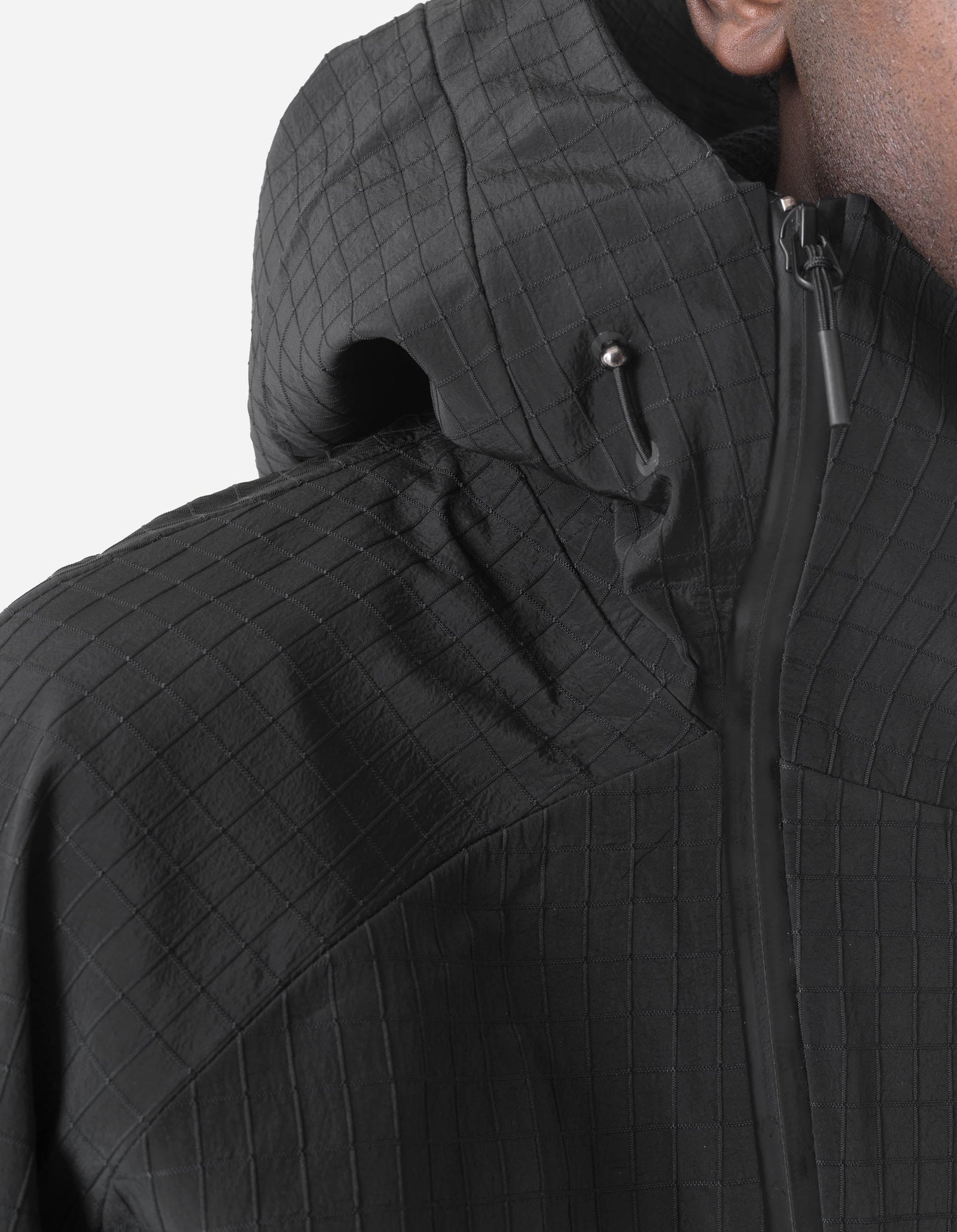 7610 Recycled Nylon Asym Storm Parka Black