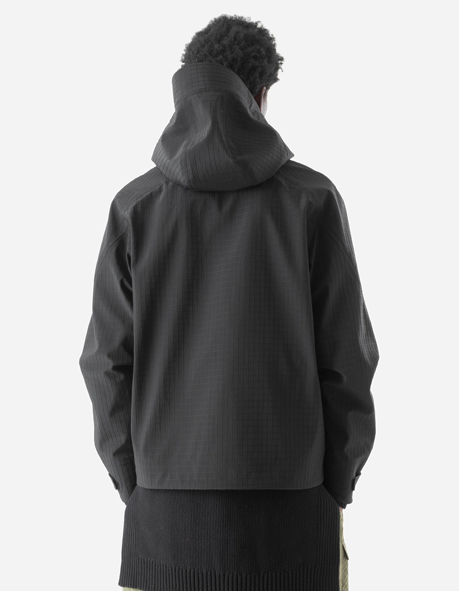 7610 Recycled Nylon Asym Storm Parka Black
