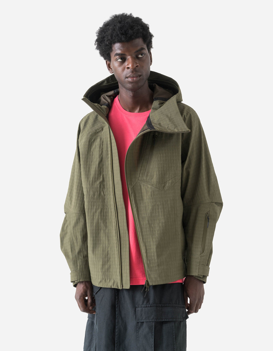 7610 Recycled Nylon Asym Storm Parka Olive OG-107F