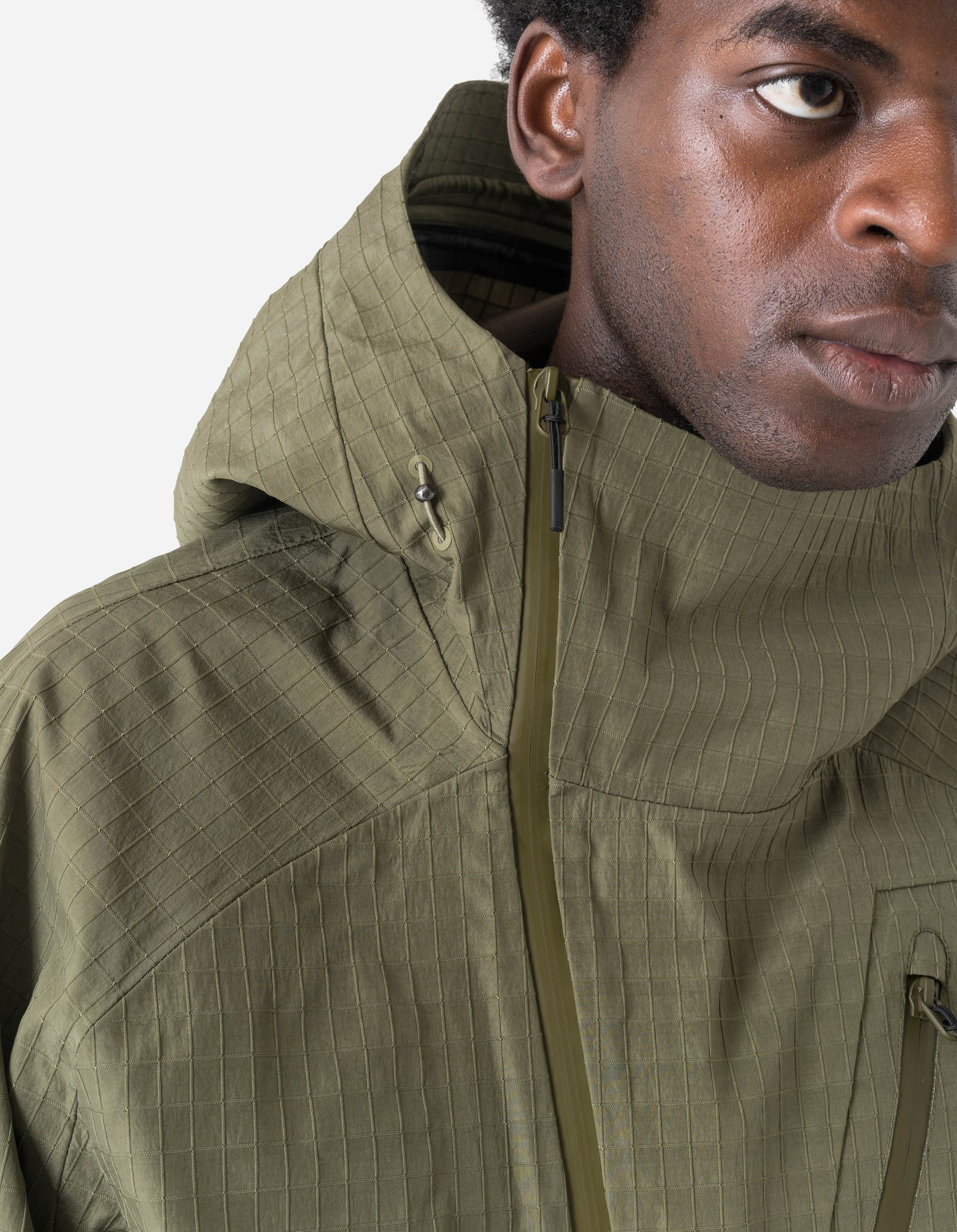7610 Recycled Nylon Asym Storm Parka Olive OG-107F