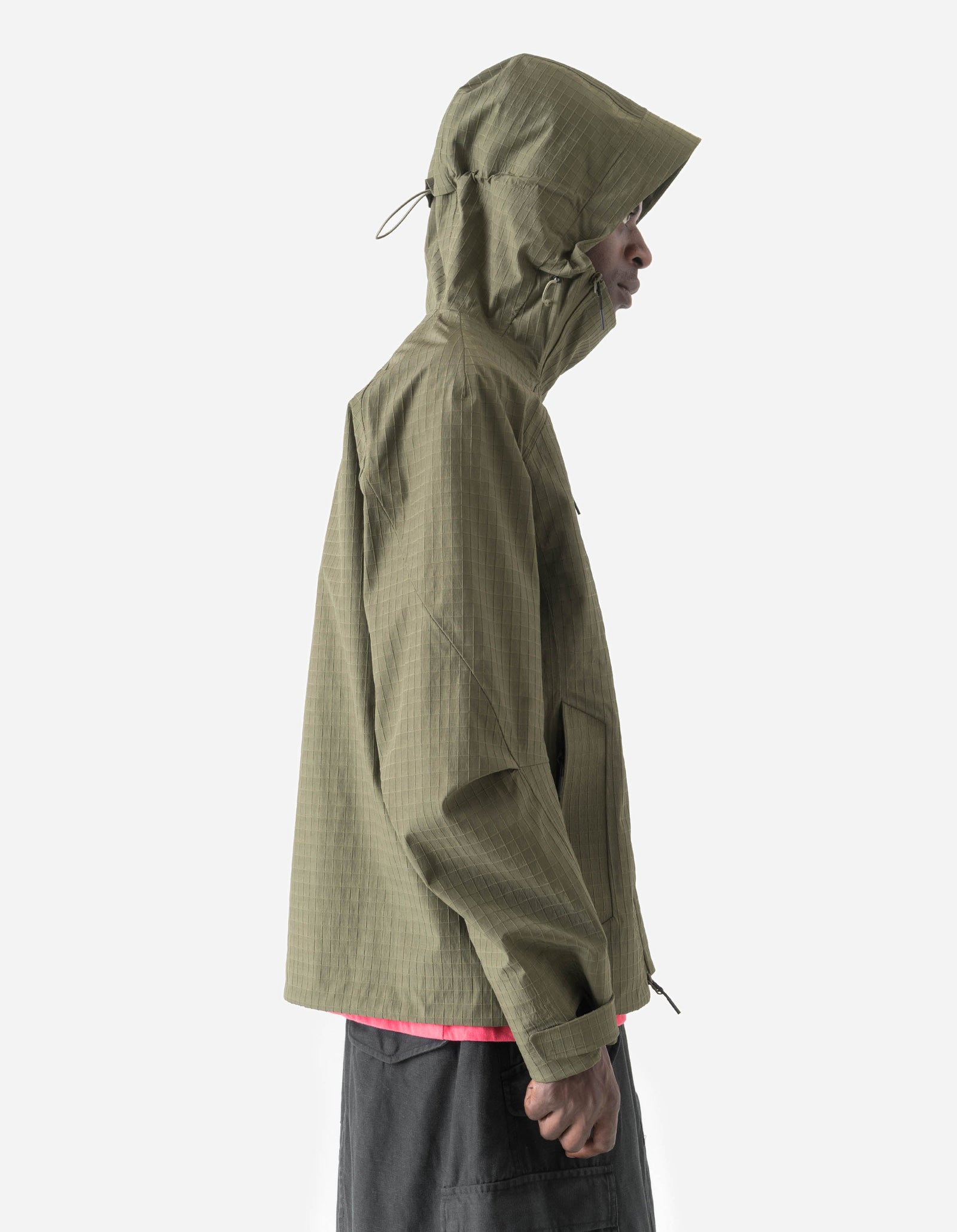 7610 Recycled Nylon Asym Storm Parka Olive OG-107F