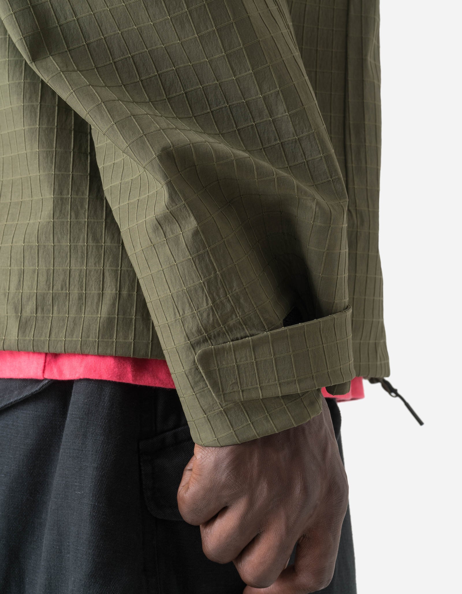 7610 Recycled Nylon Asym Storm Parka Olive OG-107F
