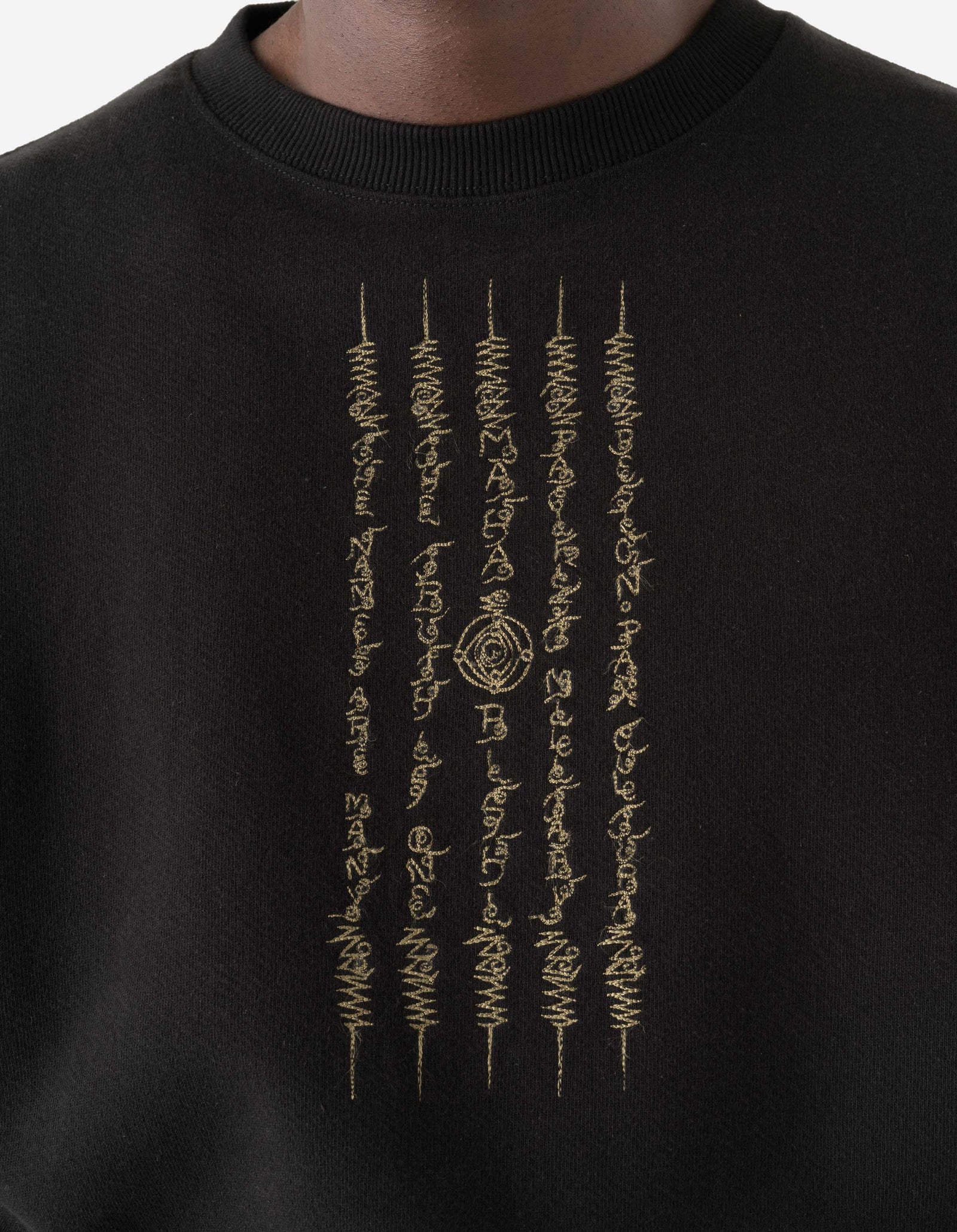 7687 Thai Hilltribe Crew Sweat Black