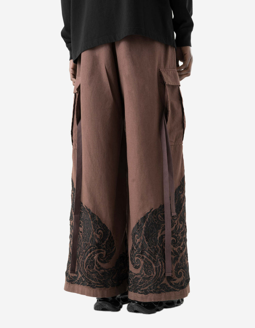 7688 Thai Temple Cropped Hakama Earth Brown