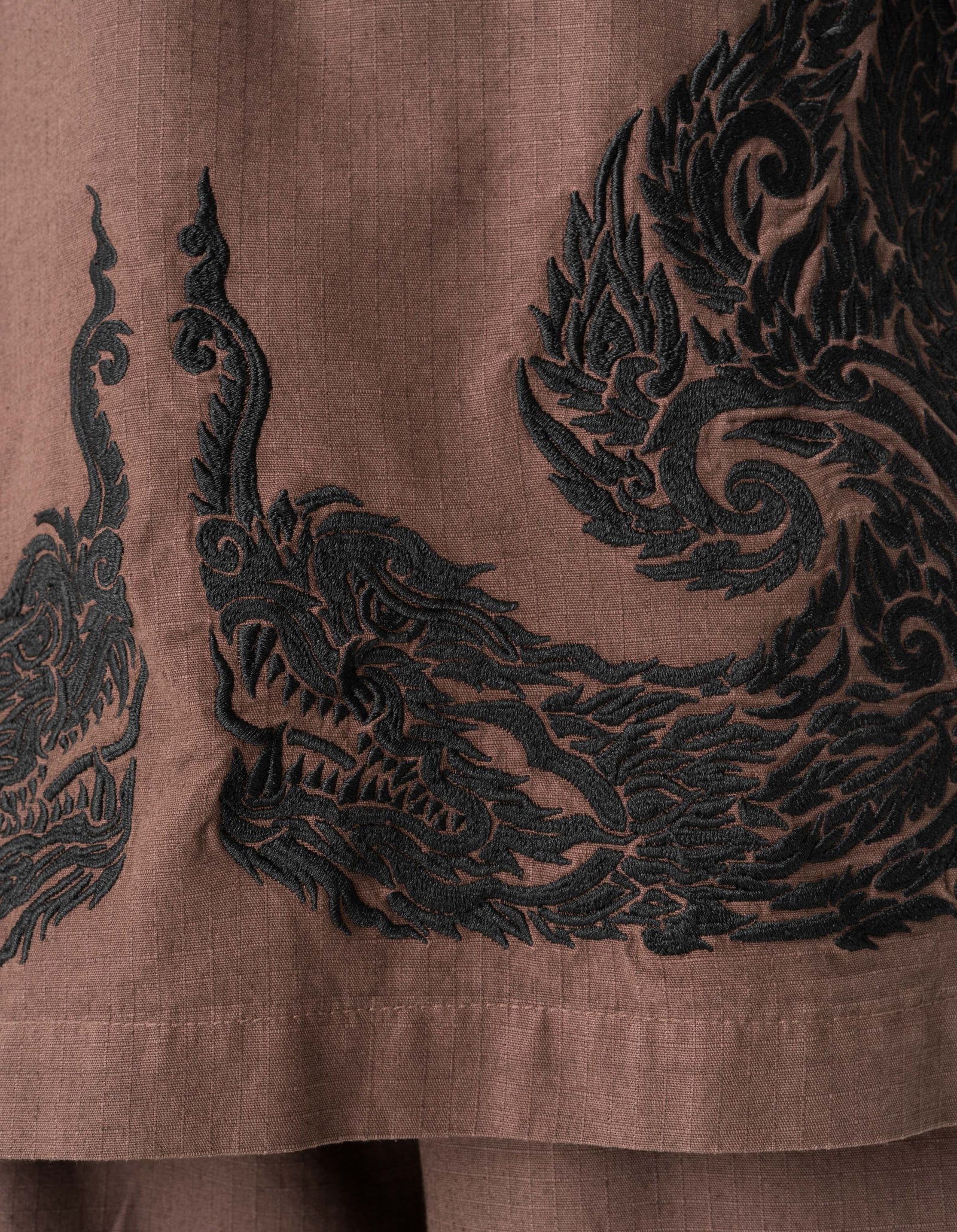 7689 Thai Temple Hanten Shirt Earth Brown
