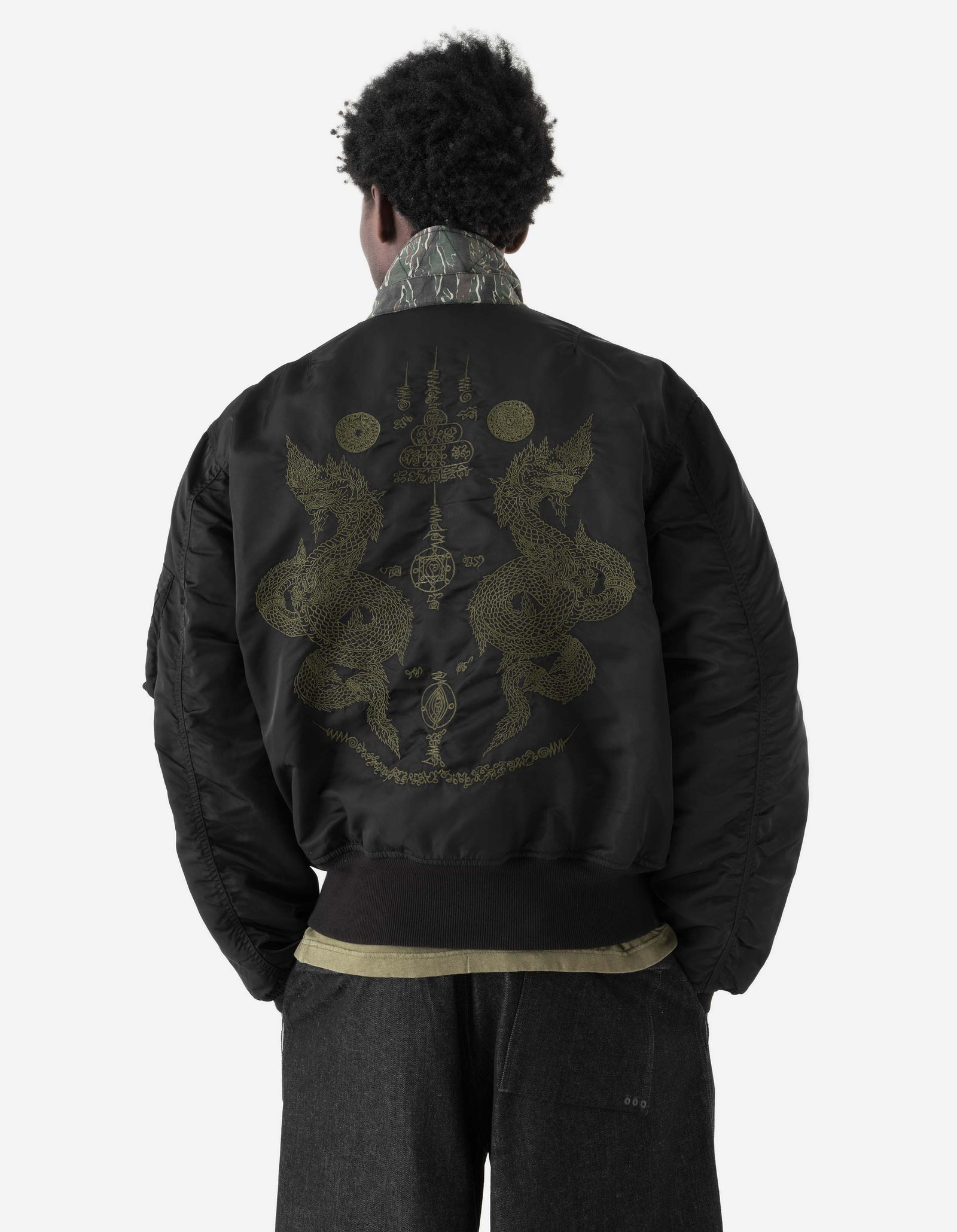 7691 A2 Monk Flight Jacket Black/Olive