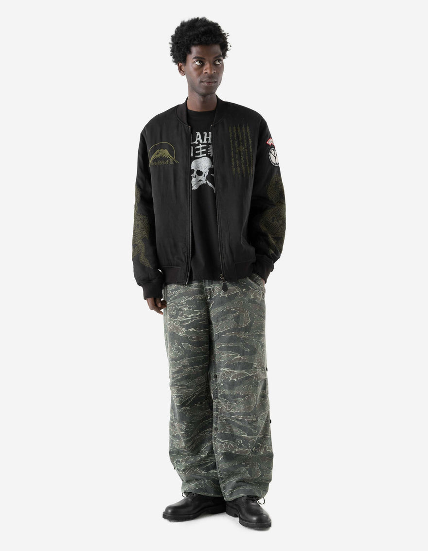 7728 World Tour Map Sukajan Jacket Black