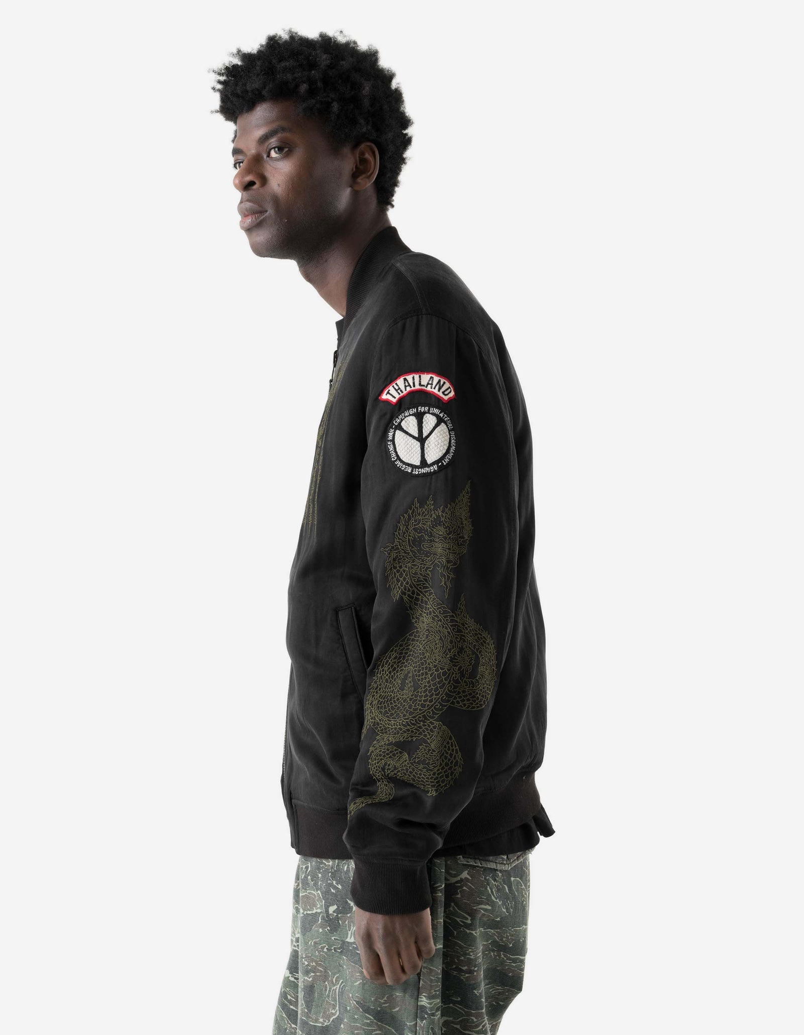 7728 World Tour Map Sukajan Jacket Black
