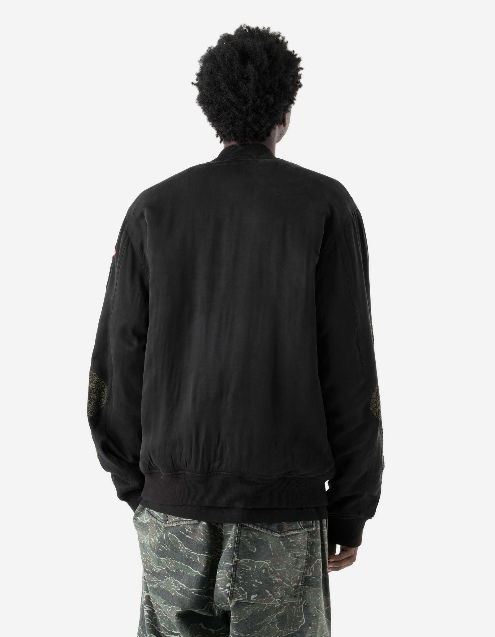 7728 World Tour Map Sukajan Jacket Black