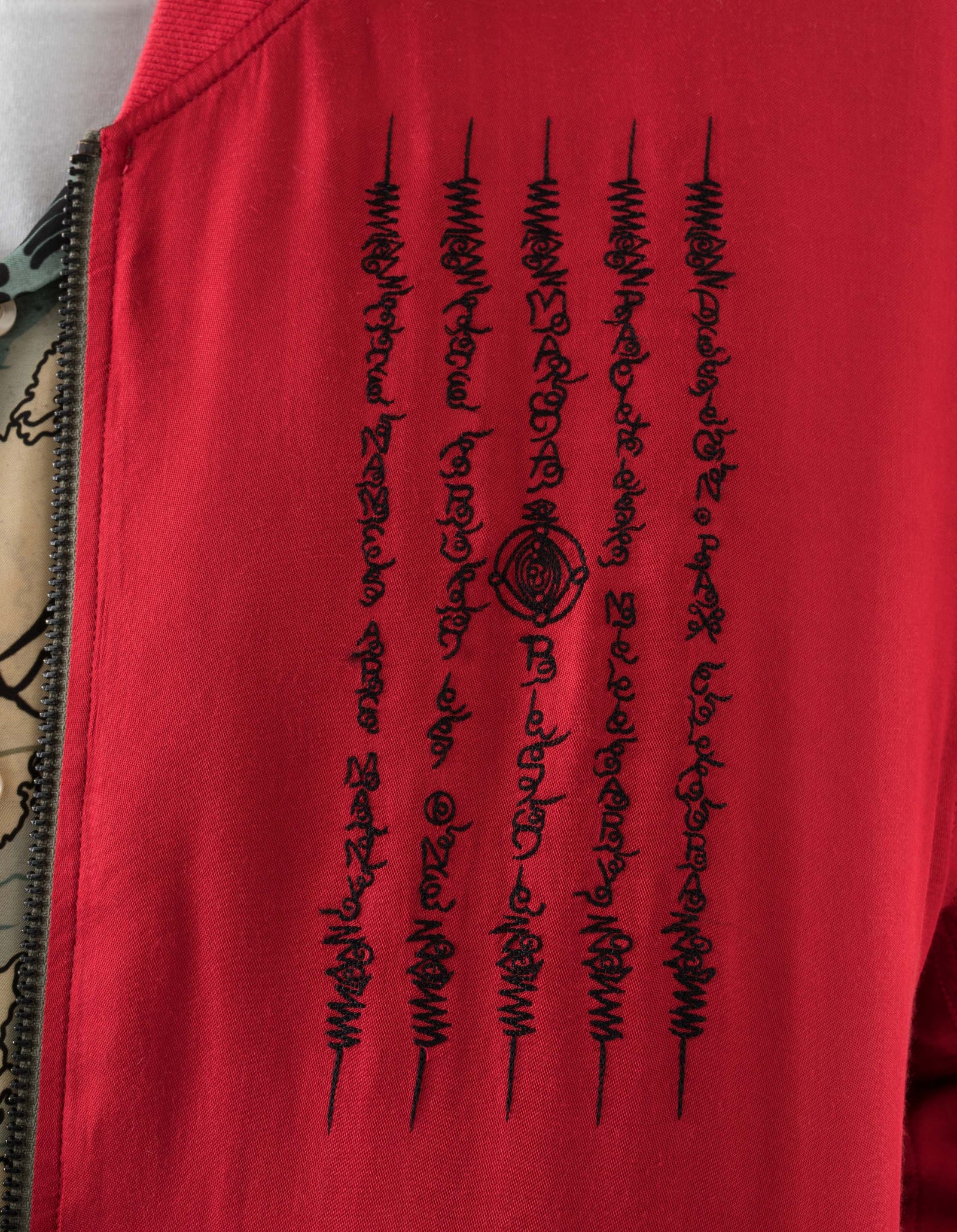 7728 World Tour Map Sukajan Jacket Red