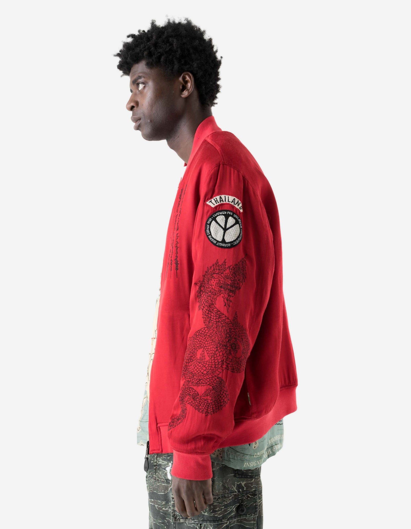 7728 World Tour Map Sukajan Jacket Red