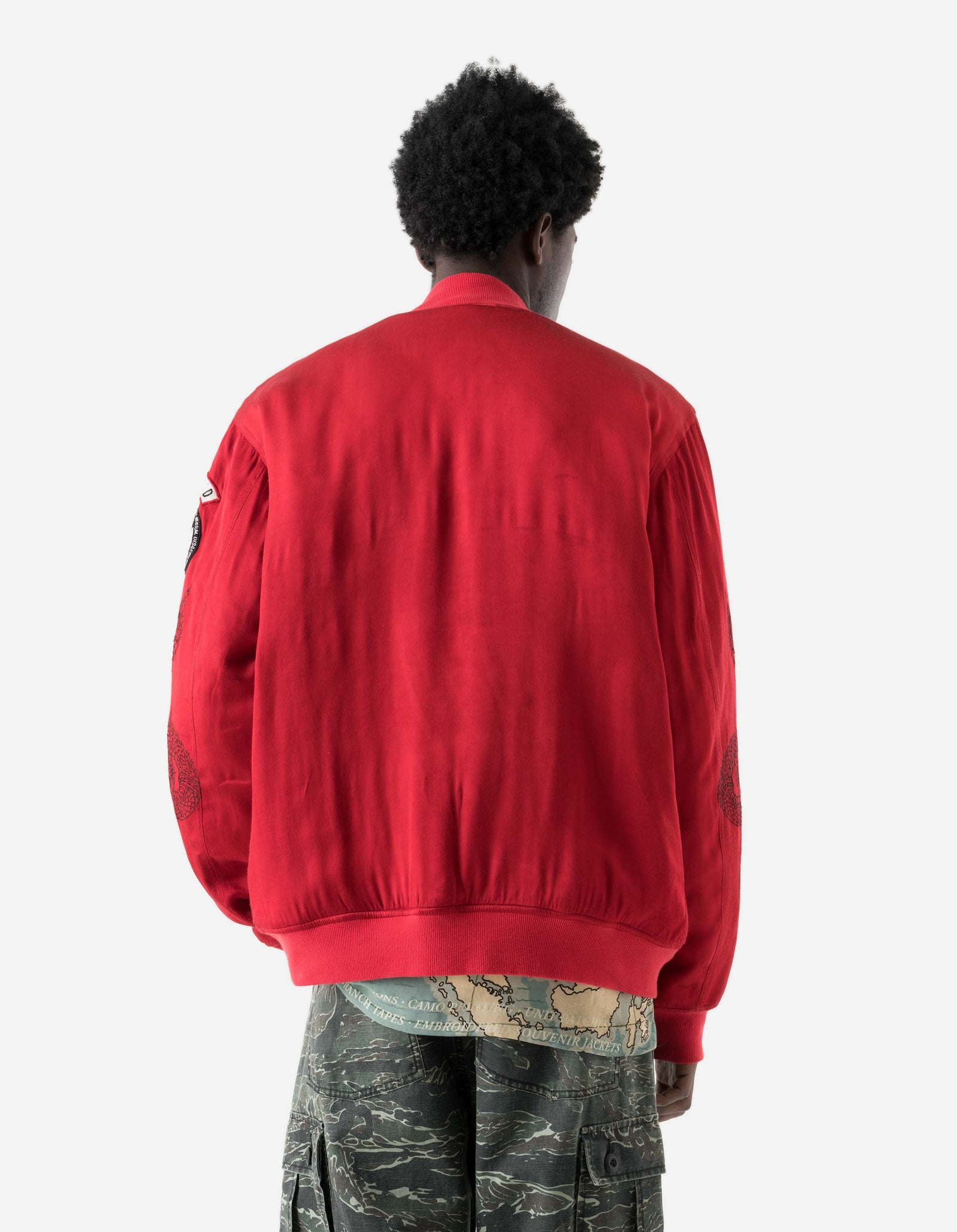 7728 World Tour Map Sukajan Jacket Red