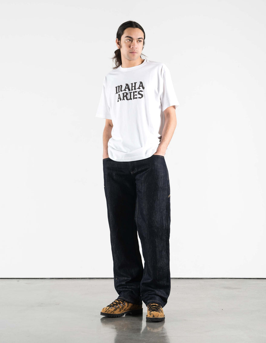 7745 Maha Aries Organic Zodiac T-Shirt White