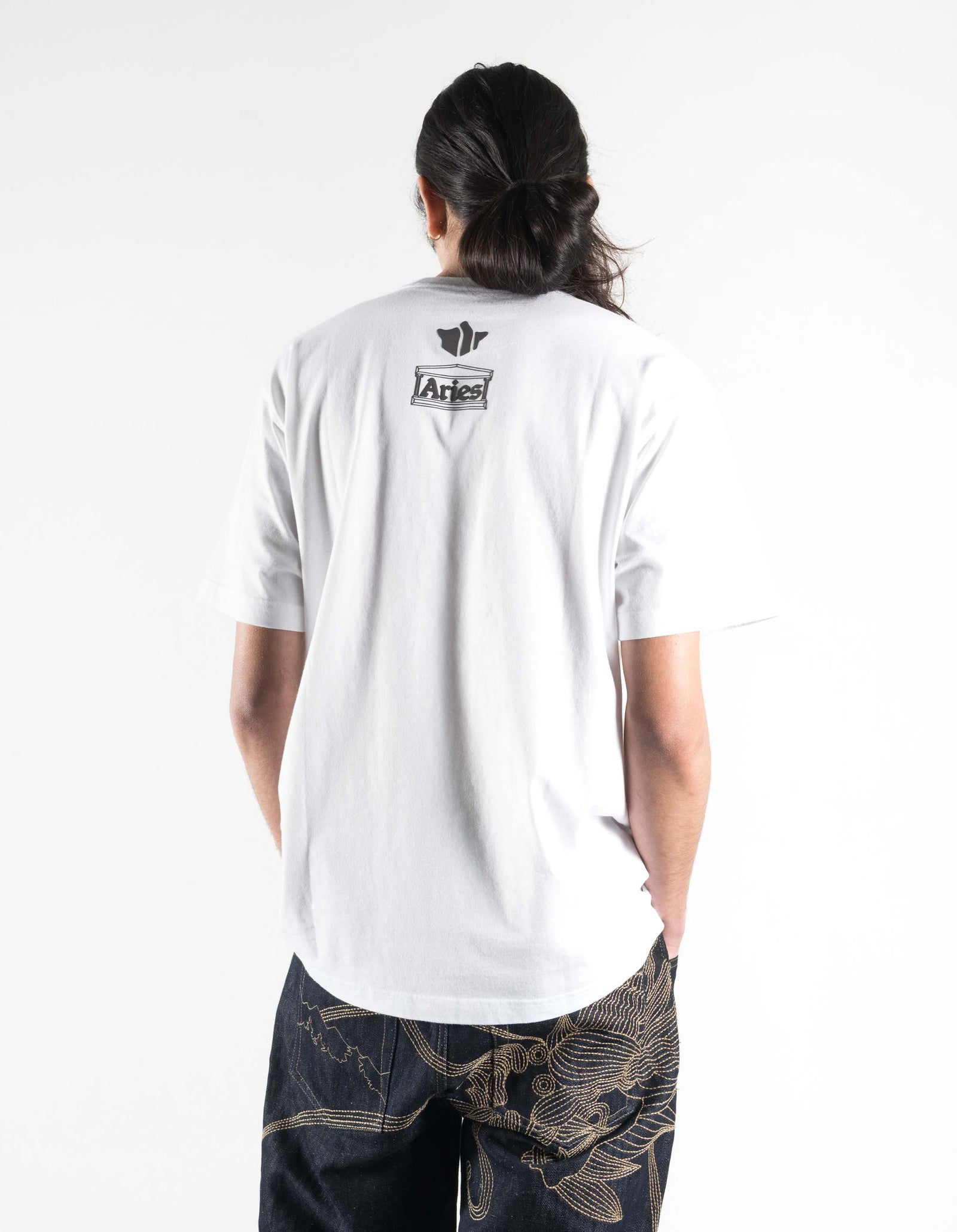7745 Maha Aries Organic Zodiac T-Shirt White