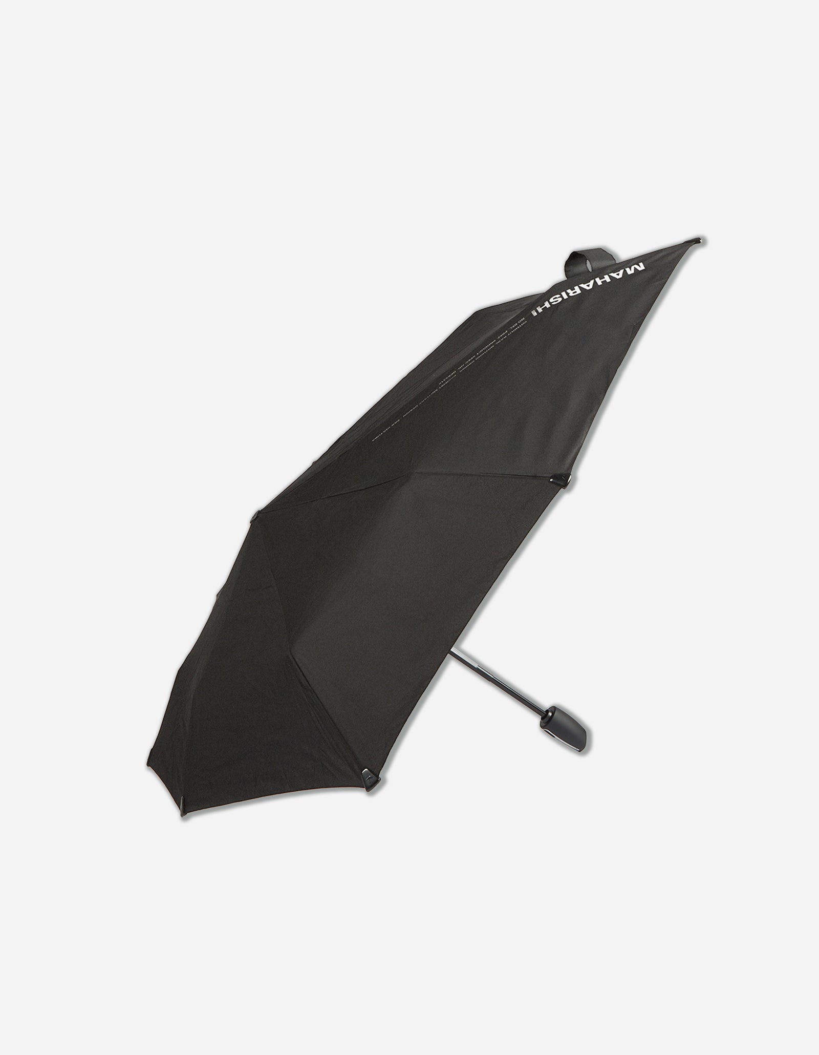 Black umbrella with brand logo on a white background