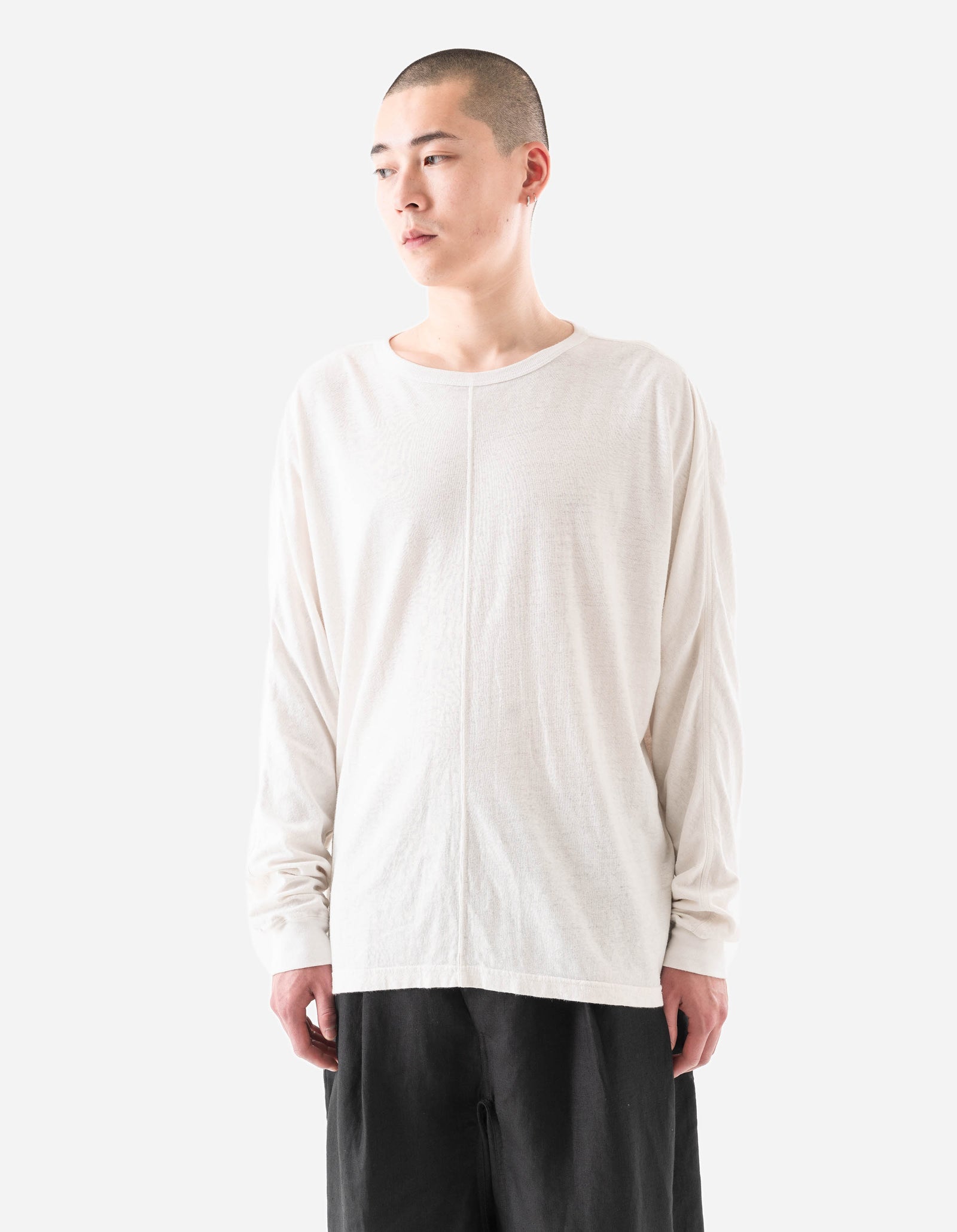 5245 Hemp Cross Oversized L/S T-Shirt White