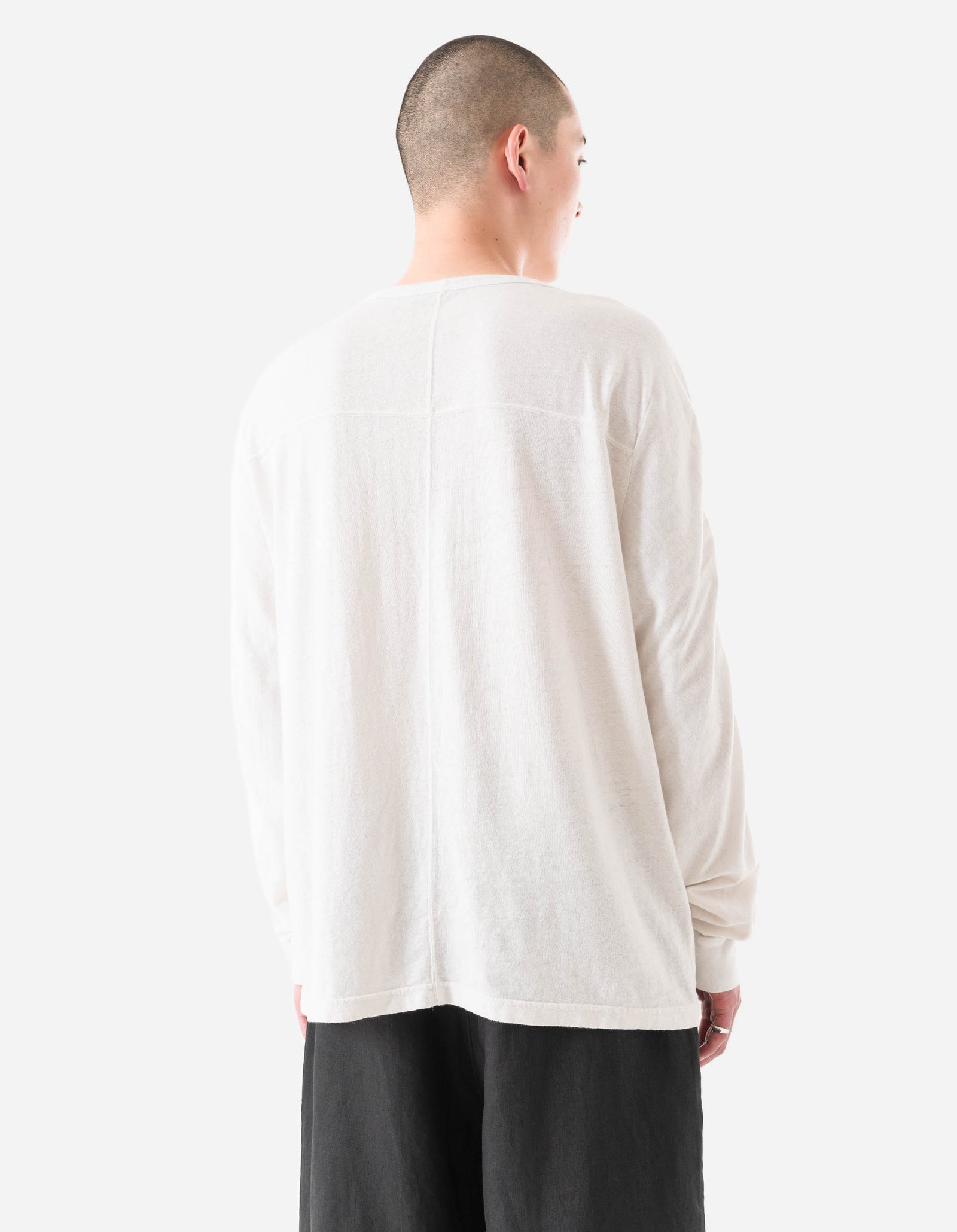 5245 Hemp Cross Oversized L/S T-Shirt White