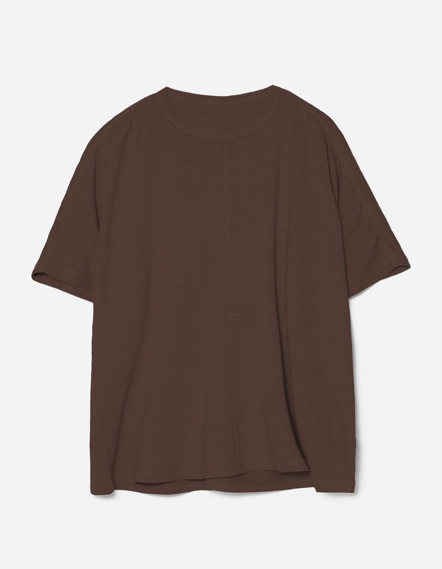 5234 Hemp Cross Loose T-Shirt Earth Brown