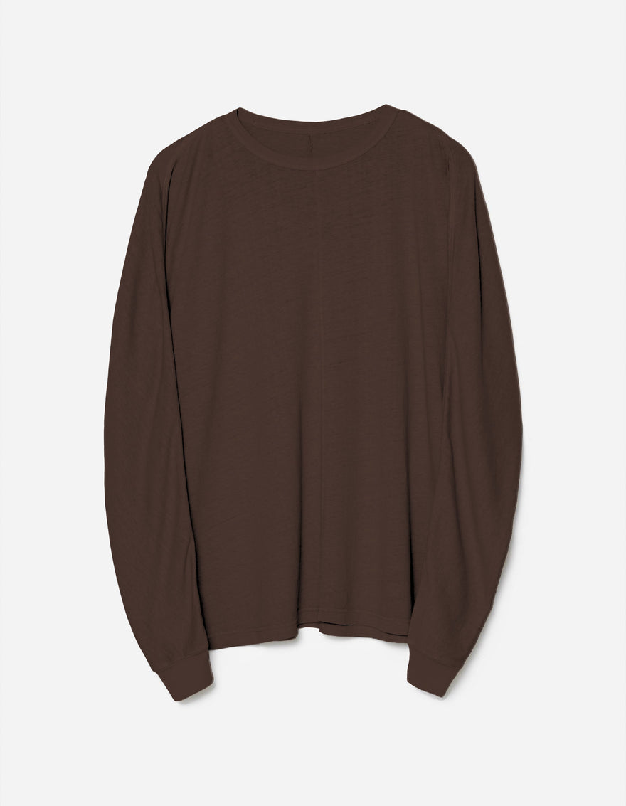 5245 Hemp Cross Loose L/S T-Shirt Earth Brown